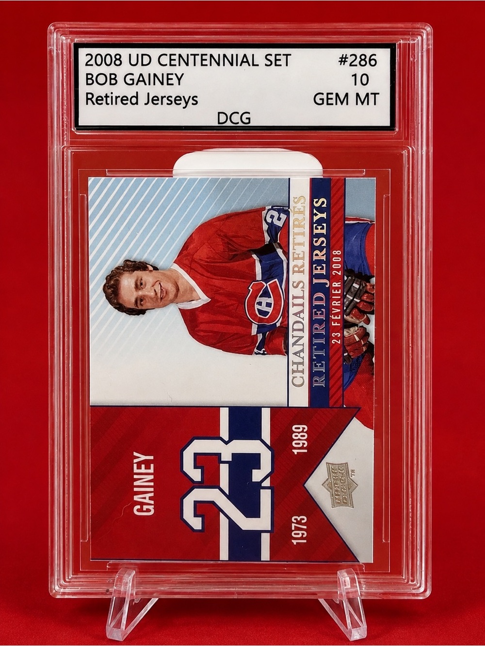 2008 Centennial Retired Jerseys Trading Card - Bob Gainey Montreal Canadiens